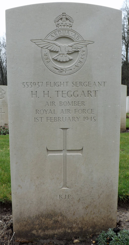 F/Sgt Hugh Henry Teggart<br/><br /><br />died February 1st, 1945